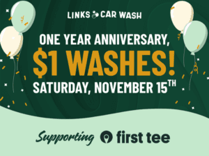 Links Car Wash One Year Anniversary Announcement